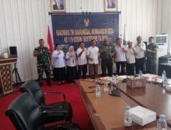 Kodim 1505 Tidore Dan Pemerintah Kabupaten Halmahera Timur Ikuti Rakornis TMMD Ke – 119 Secara Virtual