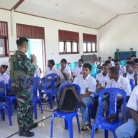 Cegah Generasi Muda Terjerumus, Satgas Yonif 312/KH Edukasi Siswa SMKN 6 Merauke