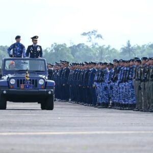 Upacara Peringatan HUT Ke-79 TNI AU Gabungan Makassar Di Laksanakan Di Lanud Sultan Hasanuddin