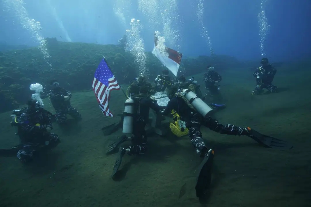 Historical Dive Ship Wreck USAT Liberty, TNI AL Kenang Pertempuran Laut Amerika dan Jepang pada Perang Dunia II