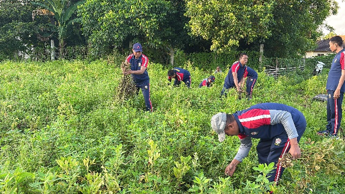 Kepala Bakamla RI Panen Kacang Tanah di Karangasem Bali