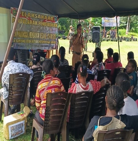 TMMD Ke-124 Kodim 1802/Sorong Gelar Penyuluhan Pendidikan Untuk Masyarakat Yeflio