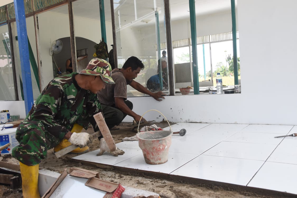 Satgas TMMD Kejar Penyelesaian Rehab Langgar Darussalam Haruyan HST