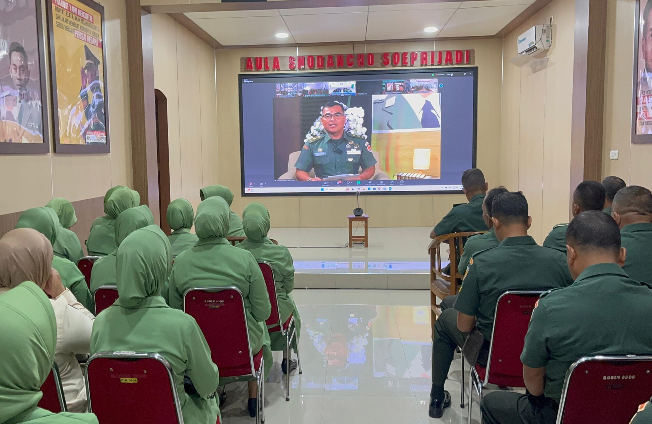 Kodim 0808/Blitar Ikuti Pembinaan Rohani Islam Virtual Terpusat : Perkuat Mental Prajurit, Wujudkan Keluarga Sakinah Mawaddah Warahmah