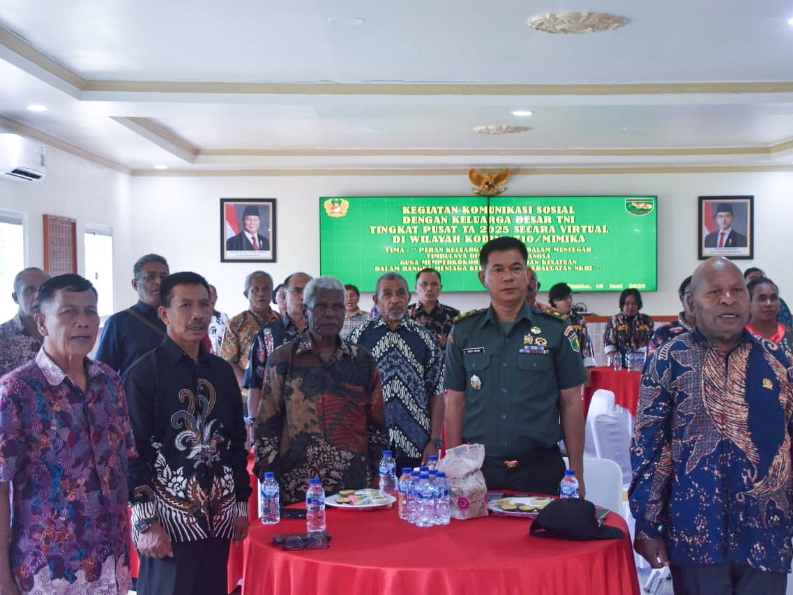 Tingkatkan Sinergitas, Kodim 1710/Mimika Gelar Komsos Bersama Keluarga Besar TNI