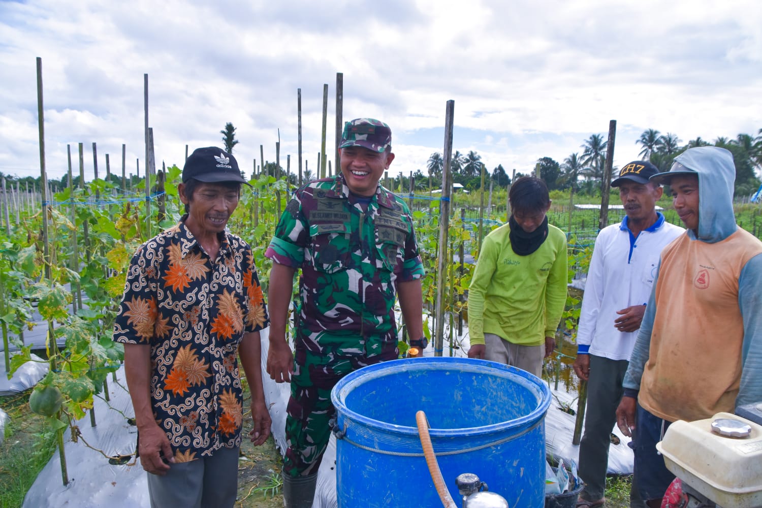 Dandim 1710/Mimika Tinjau Ketahanan Pangan Di Lahan Percontohan Petani Binaan