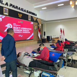Donor Darah Warnai Hari Bhayangkara ke-79 di Polresta Tangerang