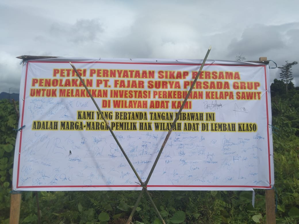 Masyarakat Adat Lembah Klaso Tegas Tolak Sawit: Pasang Bambu Tui Sakral Sebagai Simbol Larangan