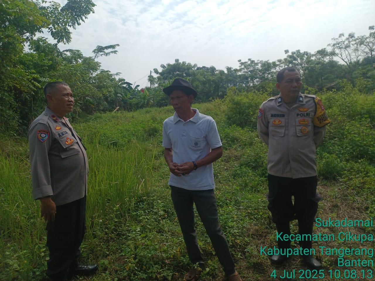 Polsek Cikupa Cek Lahan Program Ketahanan Pangan di Desa Sukadamai