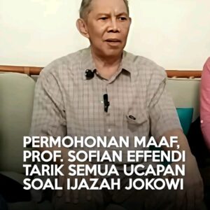 Mantan Rektor UGM Sofian Effendi Minta Maaf dan Tarik Pernyataan Soal Ijazah Jokowi Mantan Rektor UGM Sofian Effendi Minta Maaf dan Tarik Pernyataan Soal Ijazah Jokowi