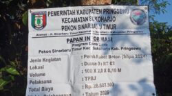 Pemerintah Pekon Sinarbaru Timur Bangun Jalan Rabat Beton dari Dana Desa Silpa 2024