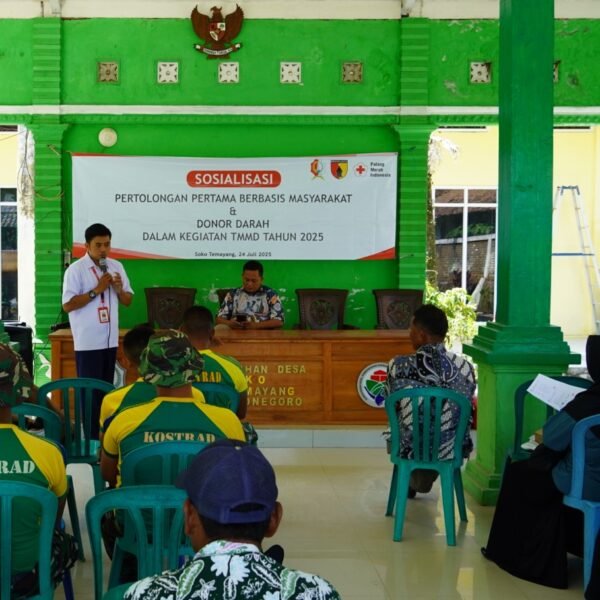 Berdayakan Masyarakat, TMMD 125 Bojonegoro Gelar Sosialisasi Pertolongan Pertama dan Bakti Sosial Donor Darah