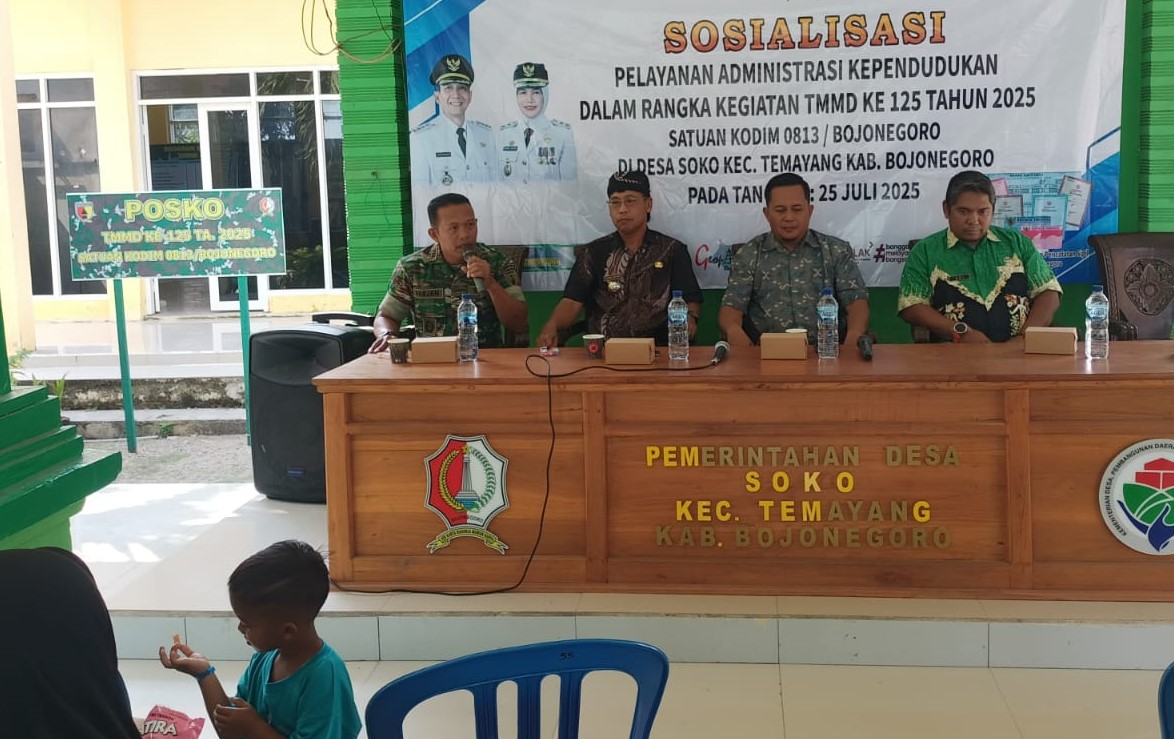 TMMD 125 Bojonegoro di Desa Soko Temayang Gelar Sosialisasi Adminduk