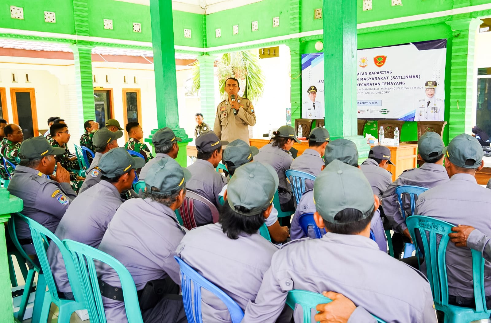 TMMD 125 Bojonegoro Gelar Pembinaan Anggota Linmas Desa Soko