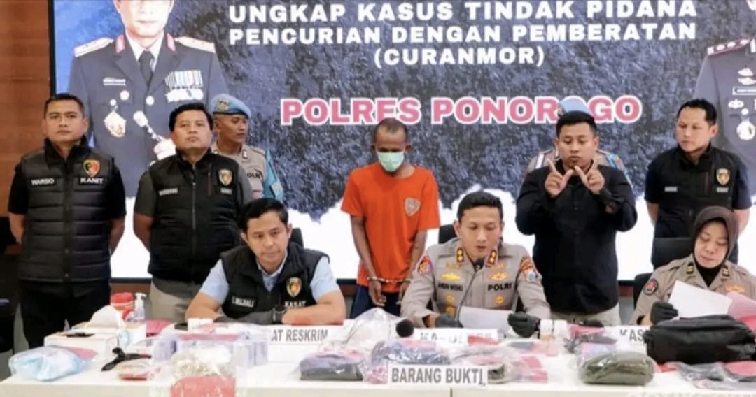 Residivis Kambuhan Ditangkap Usai Curi Motor di Ponorogo