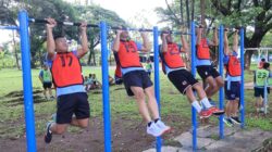 Jelang UKP Personel Lanud Sultan Hasanuddin Laksanakan Tes Samapta