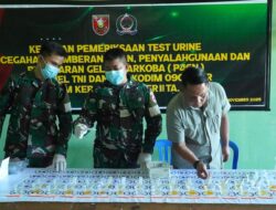 Cegah Peredaran Narkoba Di Lingkungan Prajurit, Kodim 0906/KKR Lakukan Tes Urin Pada Prajurit Dan PNS