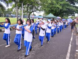 Car Free Day Lanud Sultan Hasanuddin Dimeriahkan Penampilan Drum Band SD Angkasa 1 Mandai