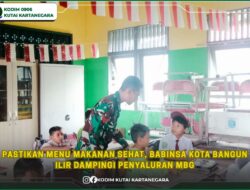 Pastikan Menu Makanan Sehat, Babinsa Kota Bangun Ilir Dampingi Penyaluran MBG