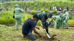 Hijaukan Lingkungan, Satgas TMMD Wiltas Ke-127 Kodim 0912/Kubar Gelar Penanaman Pohon di Lapak Oros