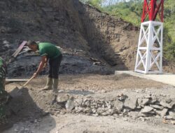 Jembatan Gantung Desa Burlah Aceh Tengah Tembus 50 Persen, TNI AD Percepat Akses Antar Desa