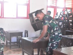 TNI AD Pulihkan SDN 152983 Hutanabolon I Pasca Banjir, Sekolah Kembali Digunakan