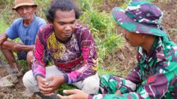 Disela Kesibukan, Satgas TMMD KE-127 Kodim 0808/Blitar Jalin Keakraban Bersama Petani Di Desa Krisik