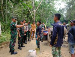 Tim Wasev Tinjau Pengerjaan Semenisasi Jalan di Kampung Linggang Amer