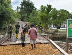 Dandim 1804/Kaimana Tinjau Langsung Pembangunan Jembatan TMMD 127 di Kampung Marsi