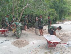 Hampir Rampung, Pengecoran Ujung Jembatan Kampung Marsi