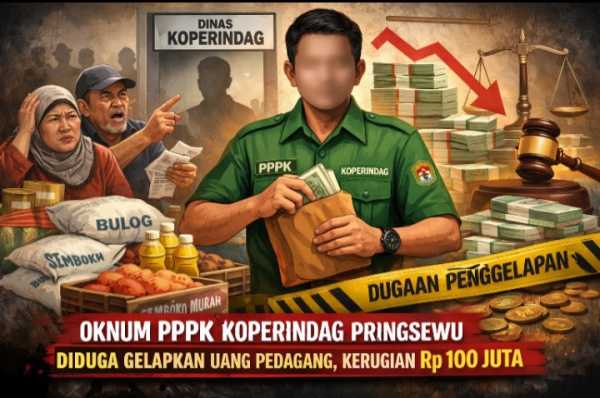 Oknum PPPK Koperindag Pringsewu Diduga Gelapkan Uang Pedagang Pasar Gadingrejo, Kerugian Rp100 Juta