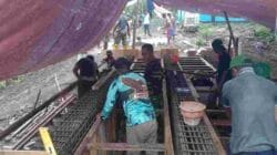 Tahap Demi Tahap, Pembangunan Jembatan Garuda Terus Dikebut Oleh Personil Kodim 1505/Tidore