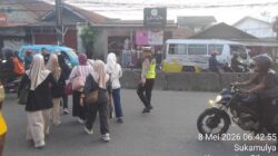 Personel Lantas Polsek Cikupa Laksanakan PECAK Pagi di Pertigaan Columbus PT Chingluh