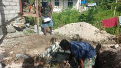 Pembuatan Bak Septictank RTLH TMMD Ke-128 Kodim 1801/Manokwari, Wujudkan Lingkungan Sehat Bagi Warga
