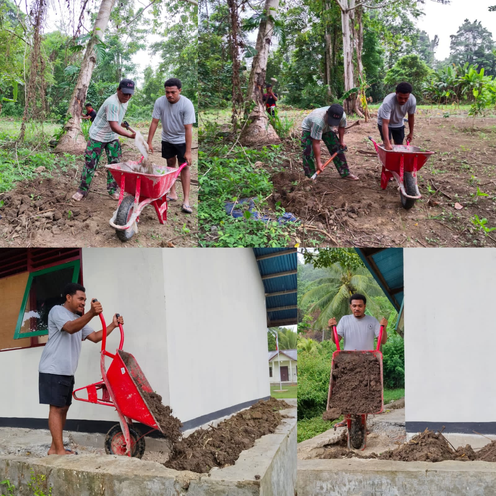 Satgas Tmmd Ke-128 Kodim 1801/Manokwari Lakukan Penimbunan Rabat Perpustakaan SD Inpres 62 Asai Satgas Tmmd Ke-128 Kodim 1801/Manokwari Lakukan Penimbunan Rabat Perpustakaan SD Inpres 62 Asai