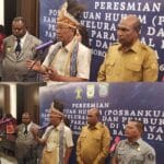 Dorong Penyelesaian Sengketa Berbasis Kearifan Lokal, Mentri Hukum RI Resmikan Posbankum Se-PBD dan PB