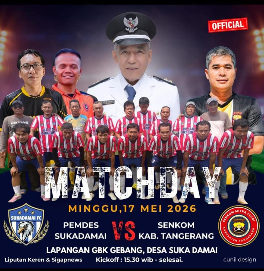 Kepala Desa Sukadamai Apresiasi Sportivitas Laga Senkom FC kontra Pemdes