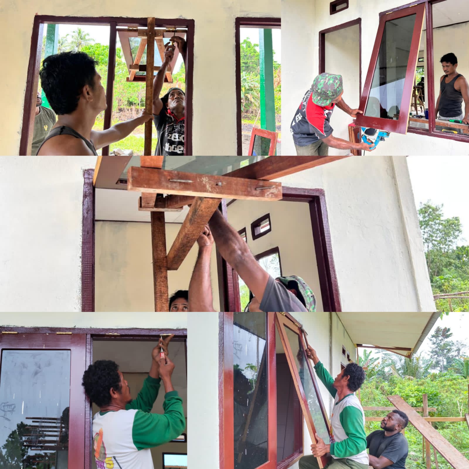 Pemasangan Pintu dan Jendela RTLH TMMD Ke-128 Kodim 1801/Manokwari Capai Tahap Finishing