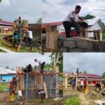 Kerja Sama Solid, Satgas TMMD Ke-128 Kodim 1801/Manokwari Sigap Lakukan Pengecoran Bak Penampungan Air Bersih