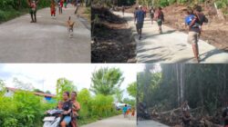 Pengecoran Jalan TMMD Ke-128 Kodim 1801/Manokwari Rampung, Warga Langsung Nikmati Hasilnya