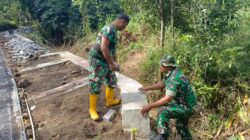 Siap Cegah Potensi Longsor, Satgas TMMD Ke-128 Tuntaskan Pembangunan TPT di Desa Brabe