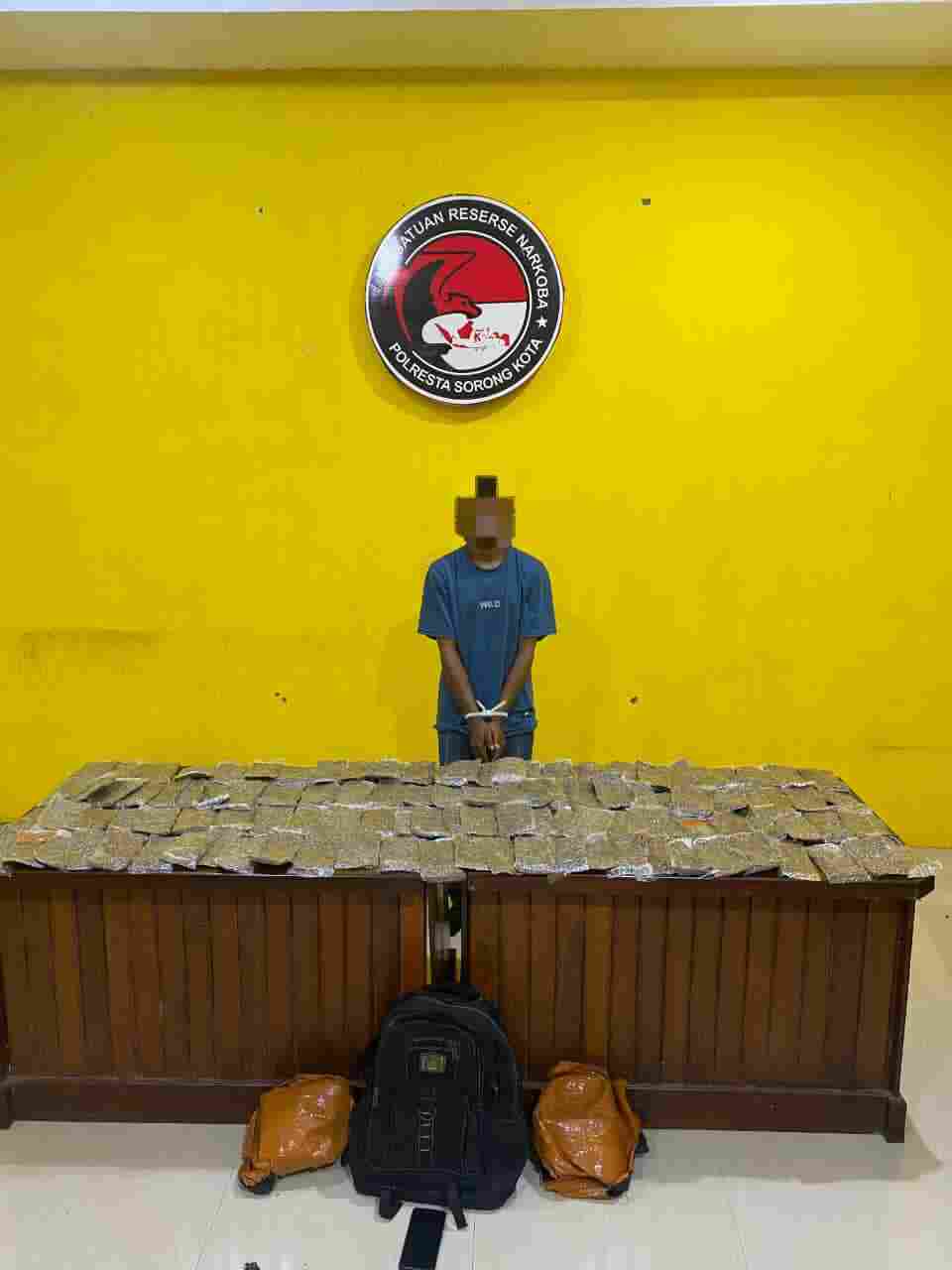 Satresnarkoba Polresta Sorong Kota Gagalkan 4,8 Kilogram Ganja, Satu Tersangka Diamankan