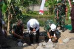Akselerasi Pembangunan, Dandim 0808/Blitar Bersama Forkopimda Letakkan Batu Pertama Jembatan Garuda Sungai Ratu