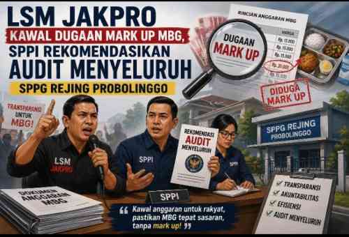 LSM JAKPRO Apresiasi Respons Cepat SPPI, Dugaan Mark Up MBG Akan Dibawa ke Kejaksaan