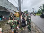 Semangat Gotong Royong, Kodim 1710/Mimika Bersihkan Lingkungan Bersama Masyarakat