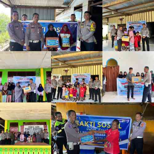 Ditlantas Polda PBD Salurkan Bantuan Sembako ke Panti Asuhan dan Warga Kokoda Sambut HUT Bhayangkara ke-80
