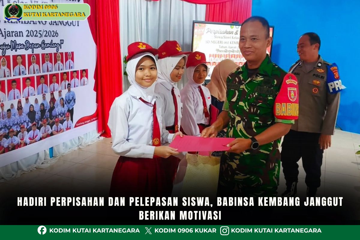 Hadiri Perpisahan dan Pelepasan Siswa, Babinsa Kembang Janggut Berikan Motivasi Hadiri Perpisahan dan Pelepasan Siswa, Babinsa Kembang Janggut Berikan Motivasi