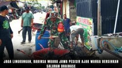 Jaga Lingkungan, Babinsa Muara Jawa Pesisir Ajak Warga Bersihkan Saluran Drainase