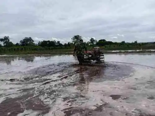 Perrcepat Masa Tanam, Babinsa Sumberingin Kopda Nizar Dampingi Petani Membajak Sawah