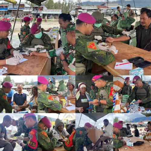 Menjaga Kesehatan dan Harapan Warga Distrik Tigi, Satgas Yonif 2 Marinir Bersinergi dengan Kodim 1703/Deiyai Gelar Pengobatan Gratis Menjaga Kesehatan dan Harapan Warga Distrik Tigi, Satgas Yonif 2 Marinir Bersinergi dengan Kodim 1703/Deiyai Gelar Pengobatan Gratis